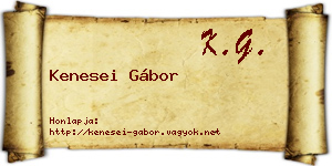 Kenesei Gábor névjegykártya